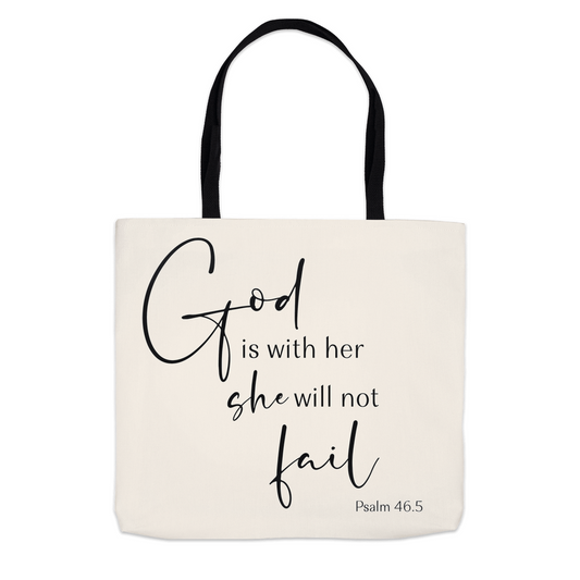 God is with Her Tote Bag - 13x13 inch